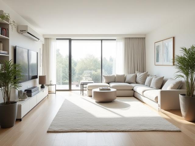 Bright and airy Notting Hill Apartment, featuring minimalist design and large windows.